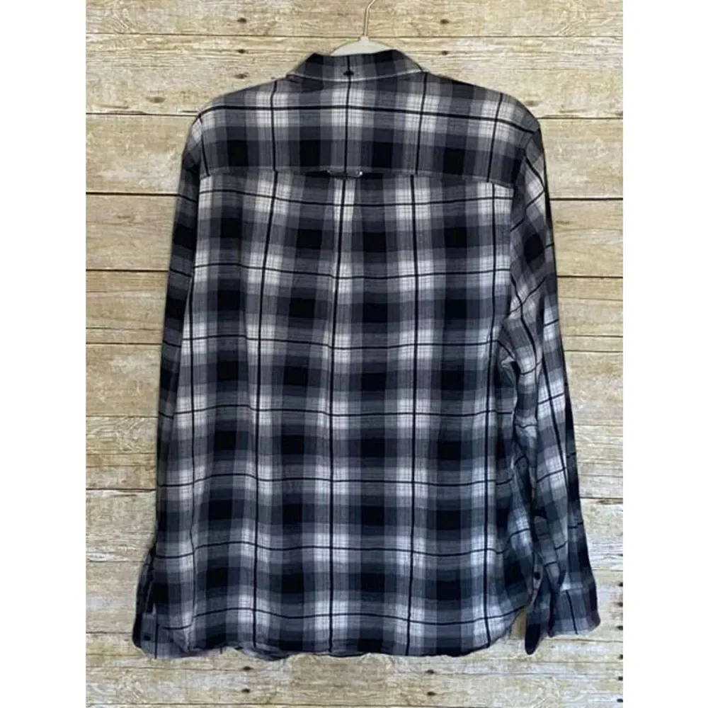 TRUE RELIGION SLIM FIT BUTTON FRONT CASUAL CLASSIC PLAID EVERYDAY SHIRT SIZE 2XL